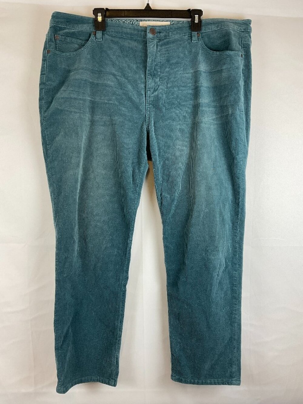 Soft Surroundings Corduroy Pants 20W Dark Blue-Green Straight Leg